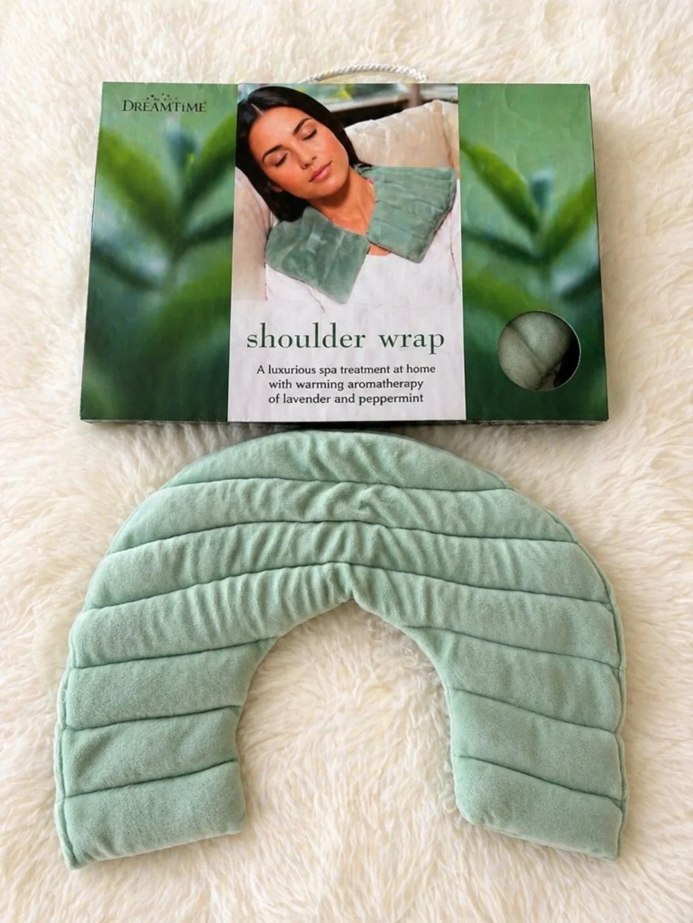 DreamTime Heated Shoulder Wrap Aromatherapy Lavender Peppermint Heat Pad EUC